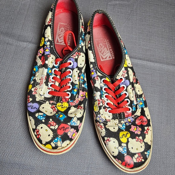 Vans x Hello Kitty Sneakers Women's Size 6.5 Black Multi Color Cute Shoes - Picture 5 of 8
